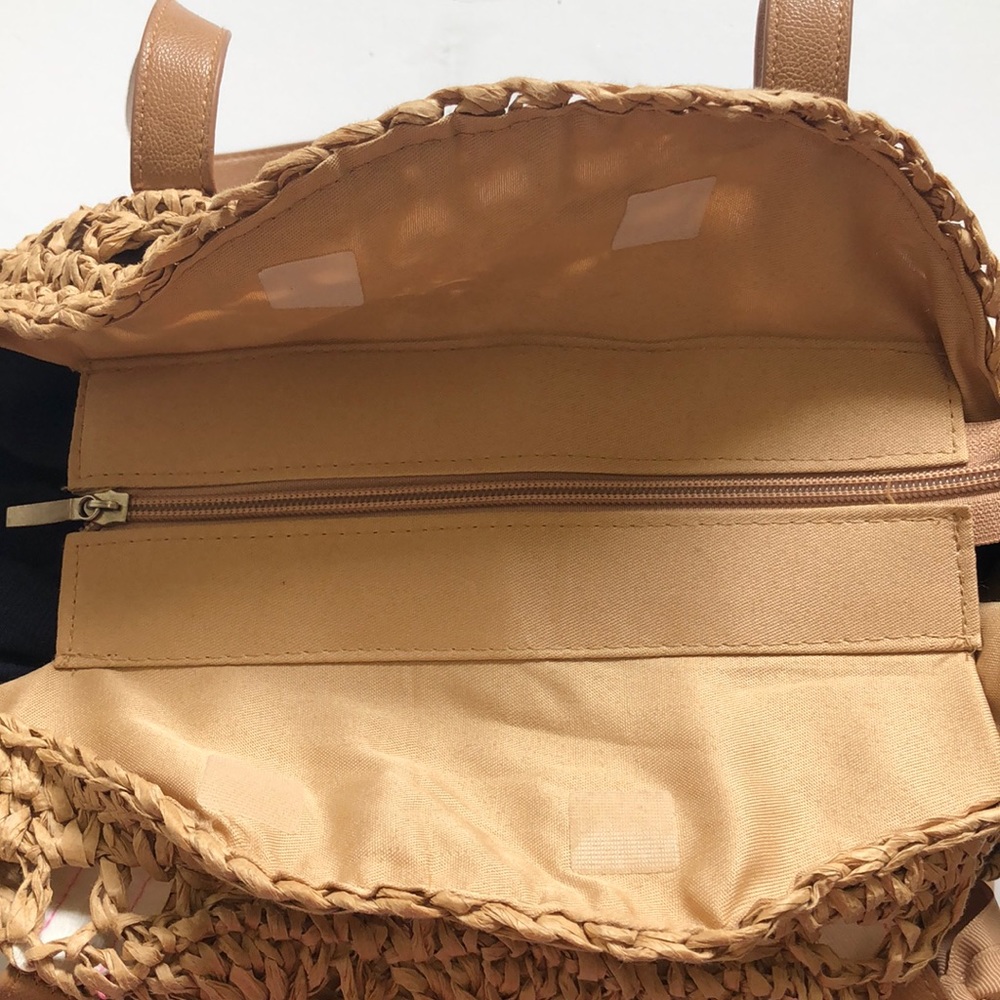 Handmade Round Rattan boho beach bag - Picture 9 of 10